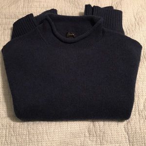 J Crew mock neck heavy blue sweater.  Size XL